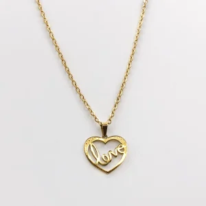 گردنبند طرح قلب مدل لاو (love)