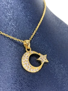گردنبند طرح ماه و ستاره