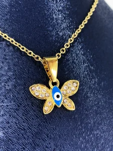 گردنبند چشم و نظر طرح پروانه