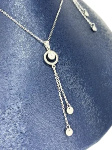 ست آویز دایره‌ای نگین دار